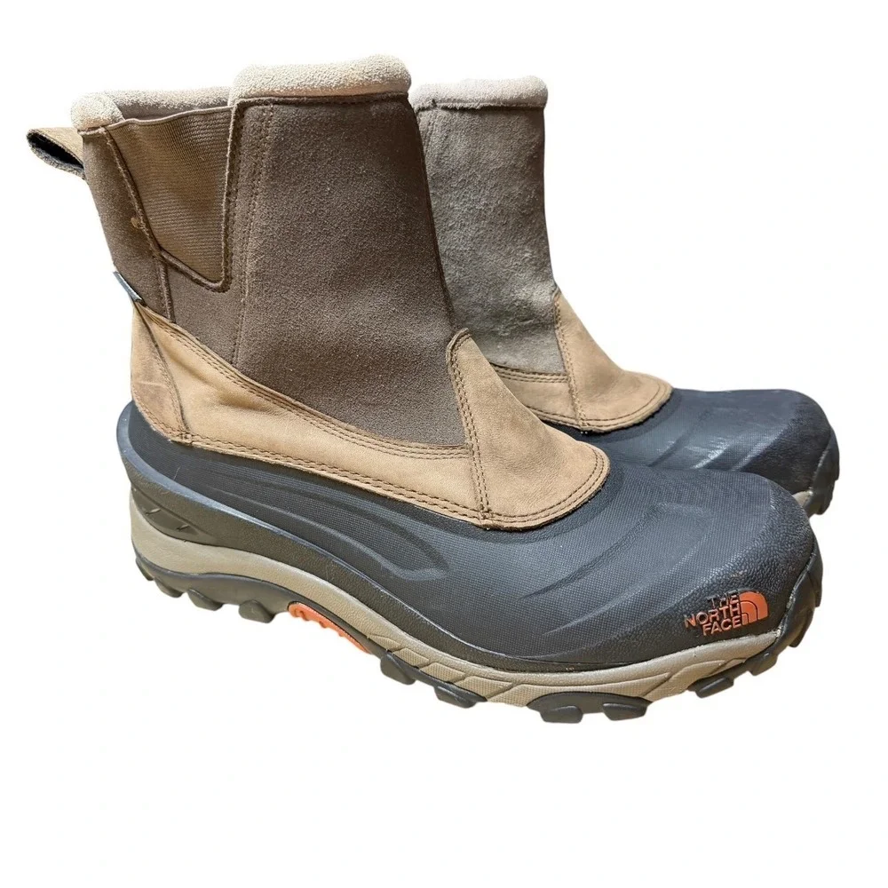 The North Face Chilkat III Pull-On Winter Boots Brown Black NF0A39VC Mens 11.5